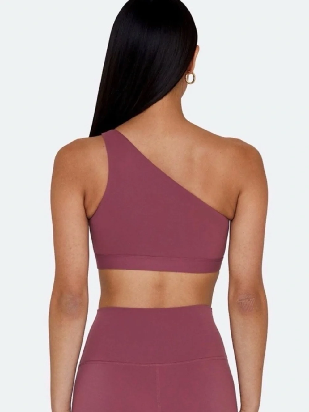 Set Active One Shoulder Seamless Ribbed Sports Bra Tank Canyon size Small
